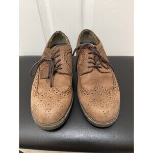 Dockers Mens Oxford Shoes Leather Lace Up Wing Tip Casual Shoes 10 M Brown